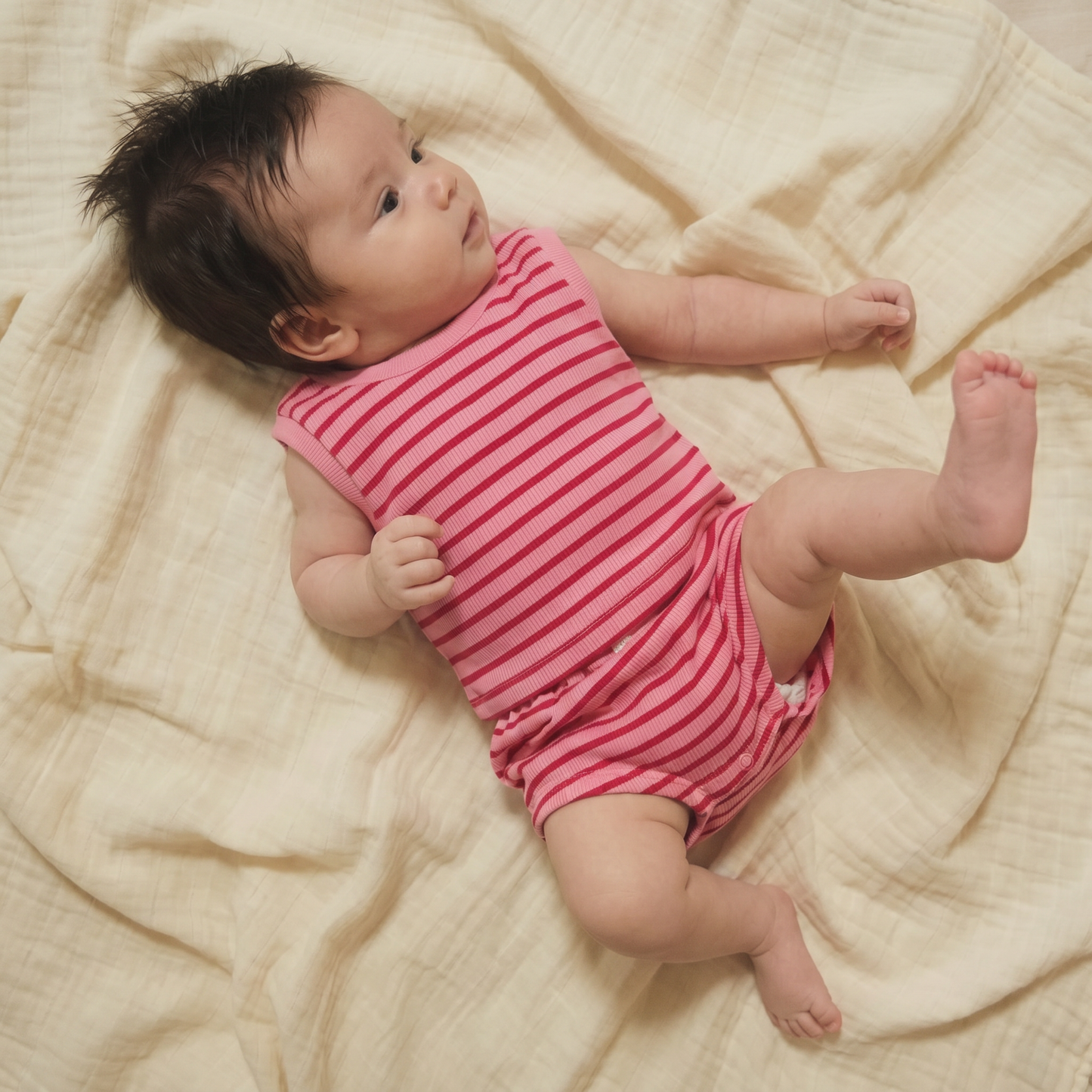 Striped Ribbed Organic Cotton Baby Set