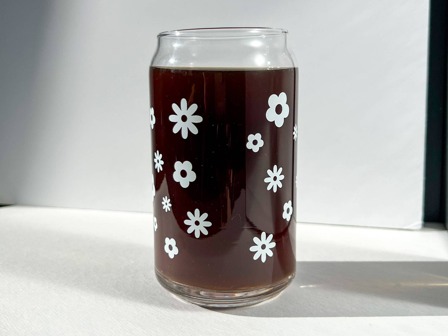 Uplifter Sticker - Fueled by Iced Coffee and Anxiety cup glass can 16 oz