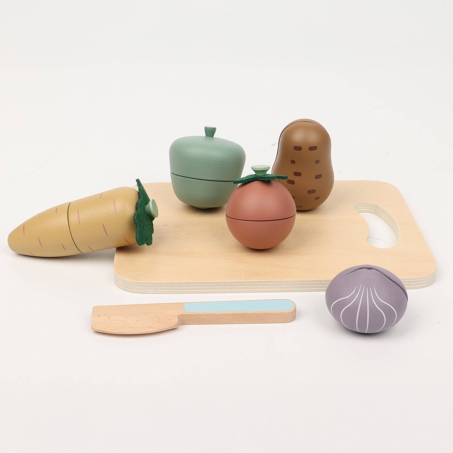 First Kitchen Play Set - Wood Vegetable Cutting Toy Set