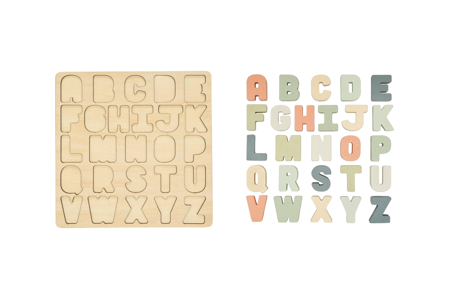 Pearhead - Wooden Alphabet Puzzle, Montessori Learning Toy