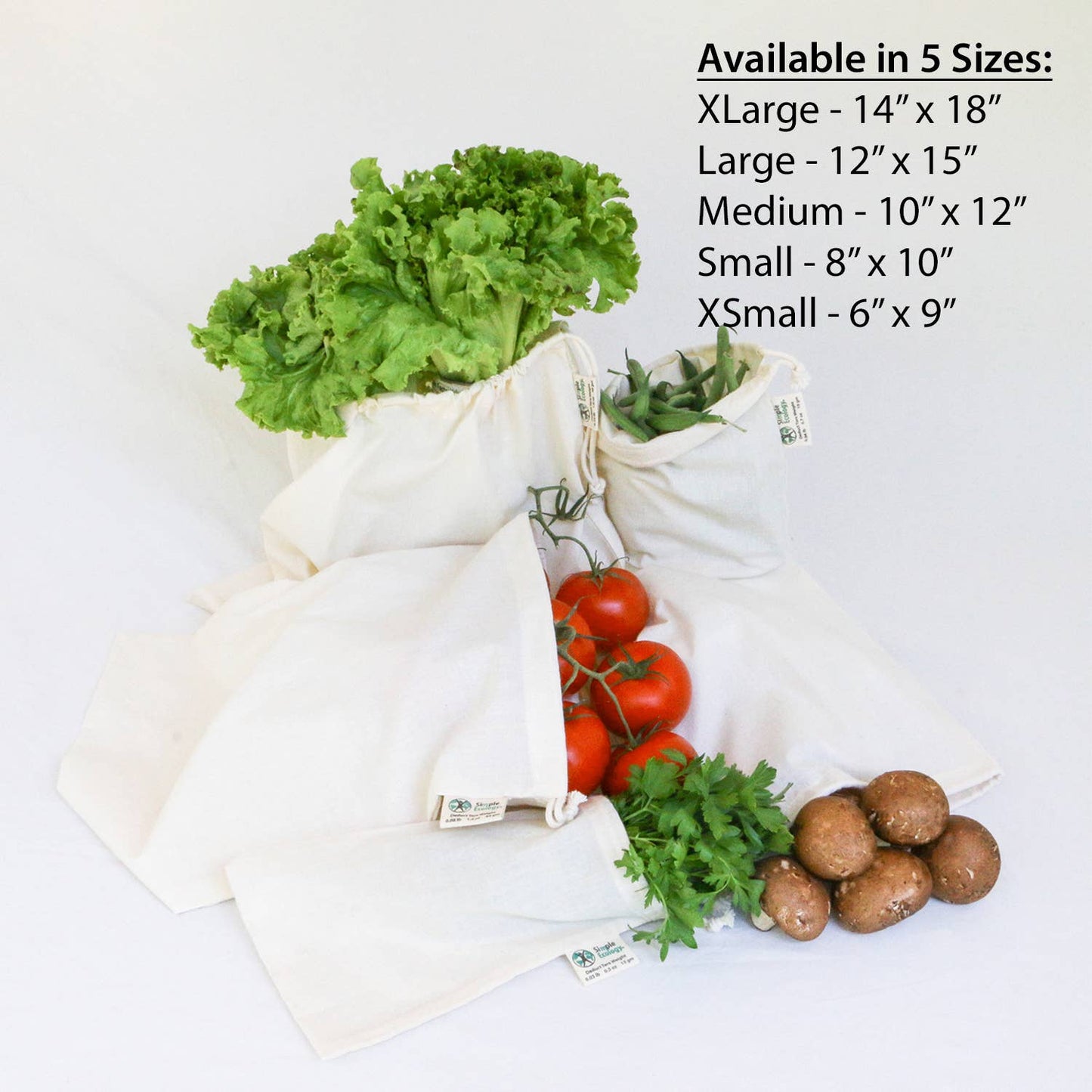 Organic Cotton Muslin Produce Bags - Simple Ecology