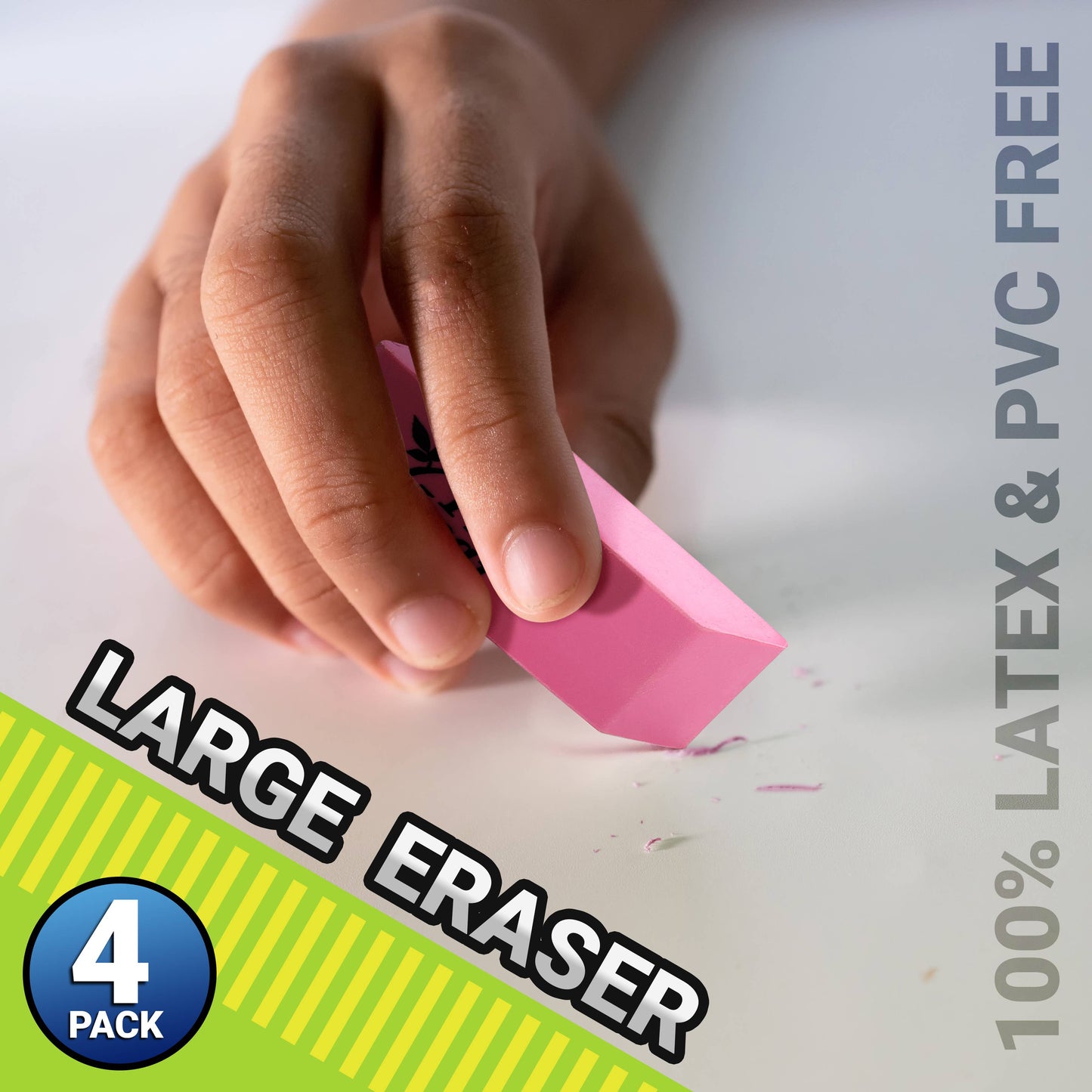 Pink Bevel Eraser - 4 Pack