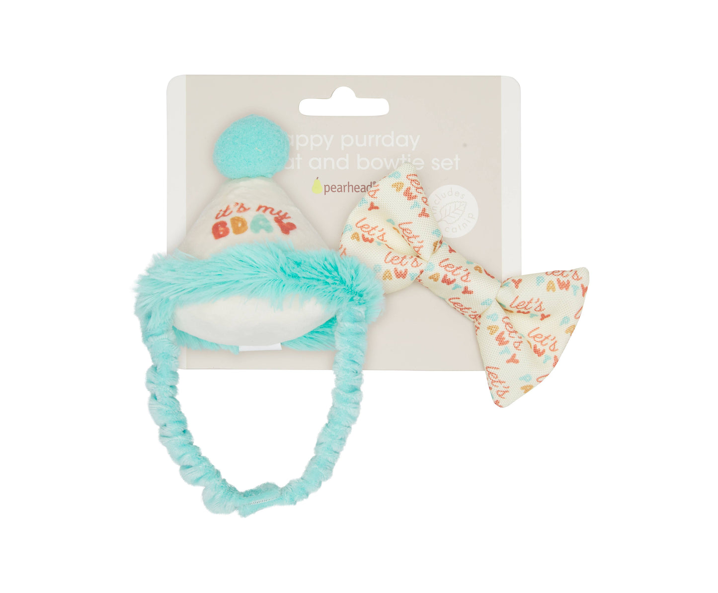 Pearhead - Happy Purrday Cat Hat and Bowtie Set