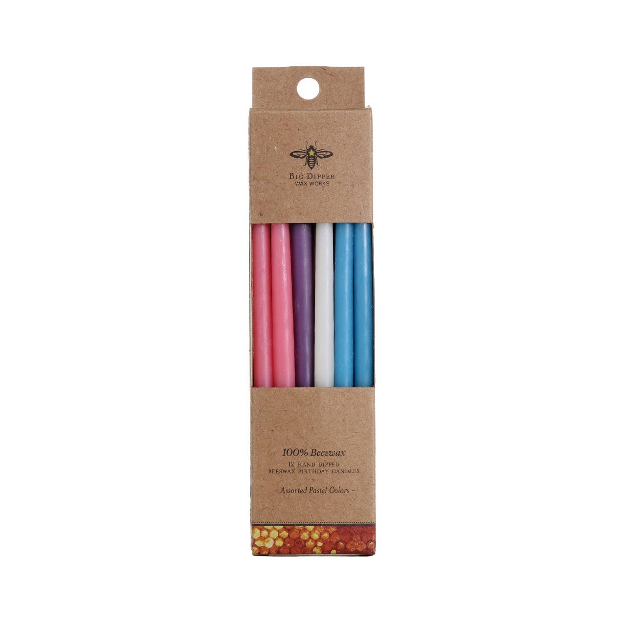 Birthday Candles  100% Pure Beeswax  6 Hand-Dipped