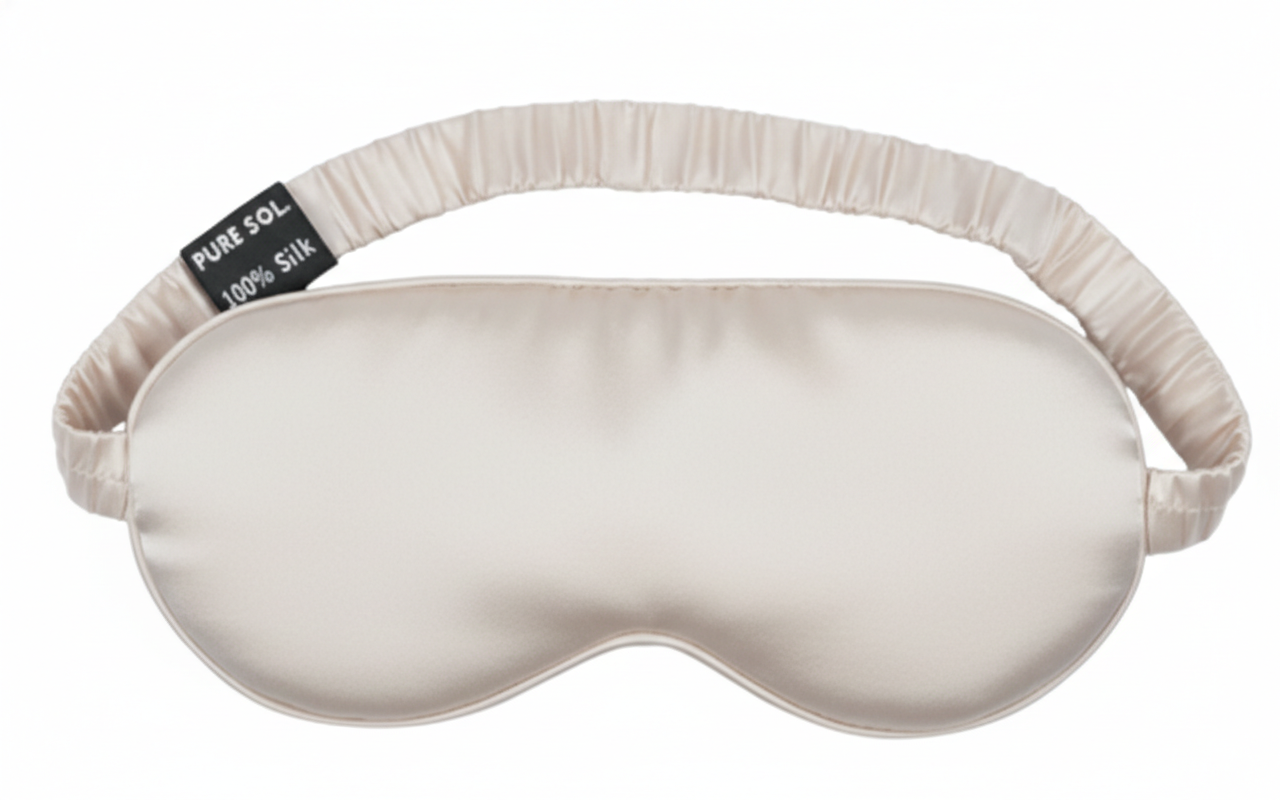 Ivory Mulberry Silk Sleep Eye Mask for Beauty Sleep & Travel