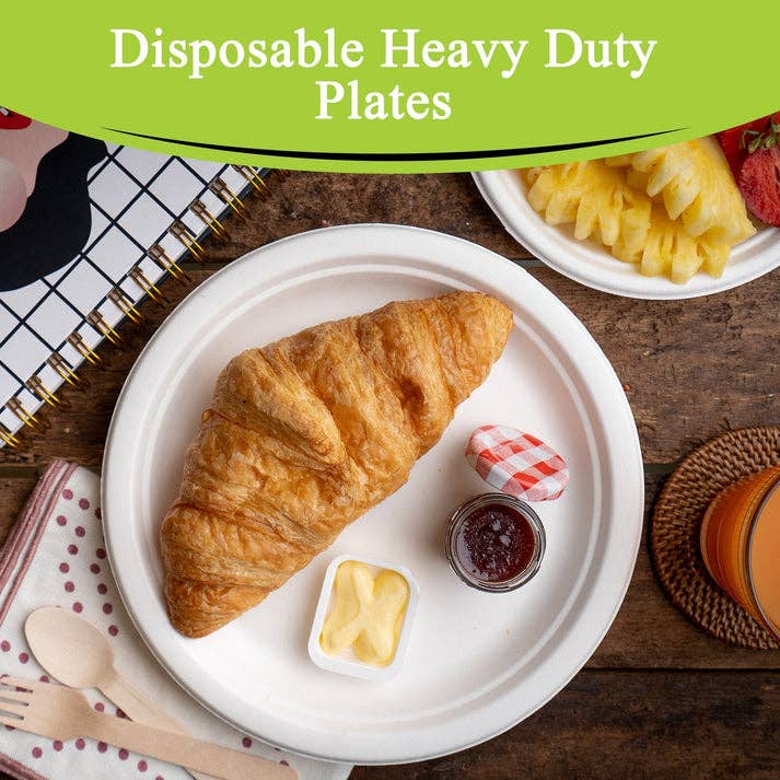 Three Leaf Products - Three Leaf 9" Bagasse Round Plate, 500 Ct.