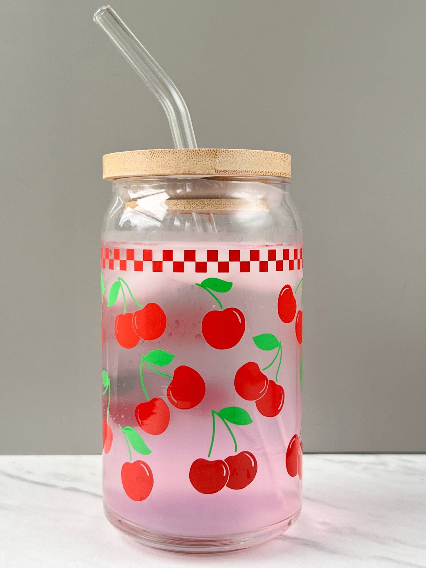 Uplifter Sticker - Cherry cup cherries Glass can 16 oz