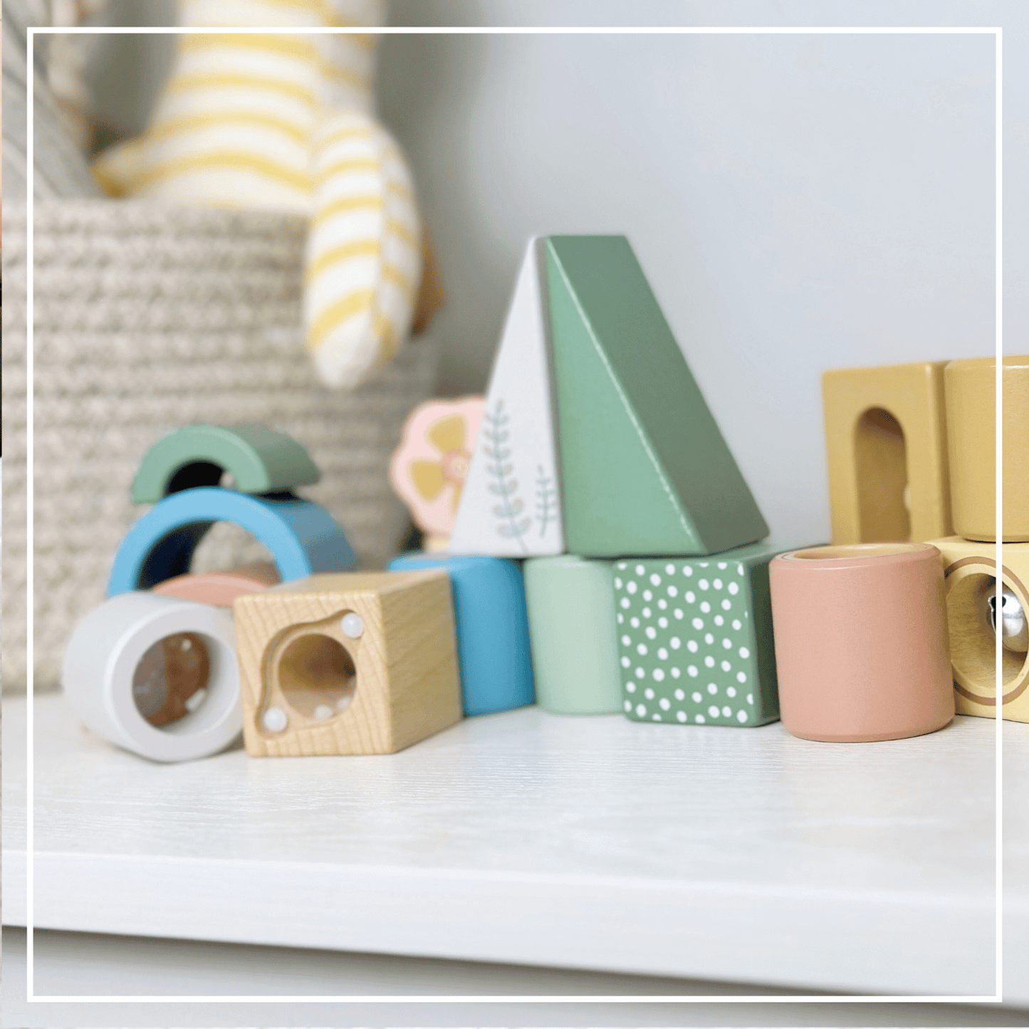 Wooden Sensory Activity Blocks - Stacking & Sorting Toy 12m+