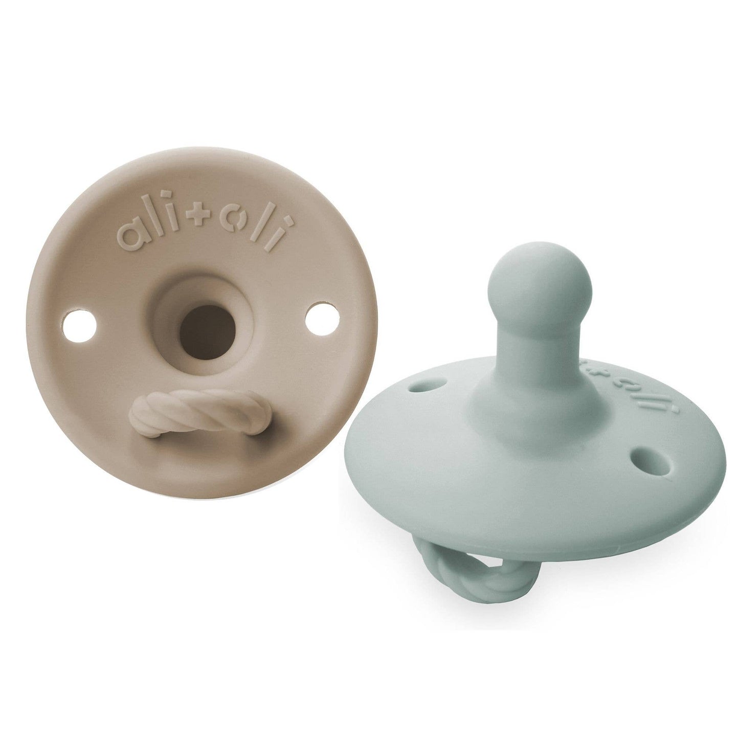 Ali+Oli - Pacifier Set Round (Taupe & Mist)