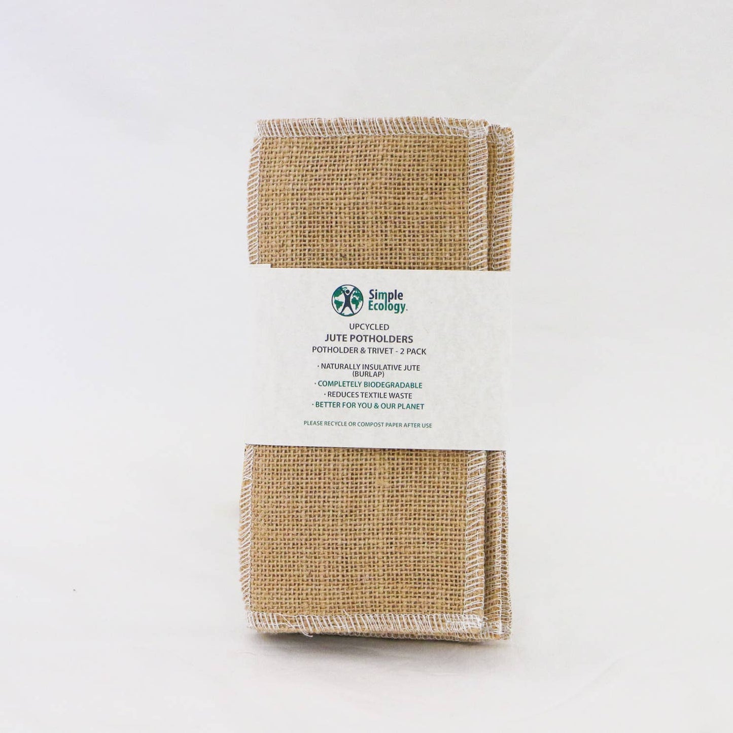 Simple Ecology - Upcycled Jute Potholders - Simple Ecology