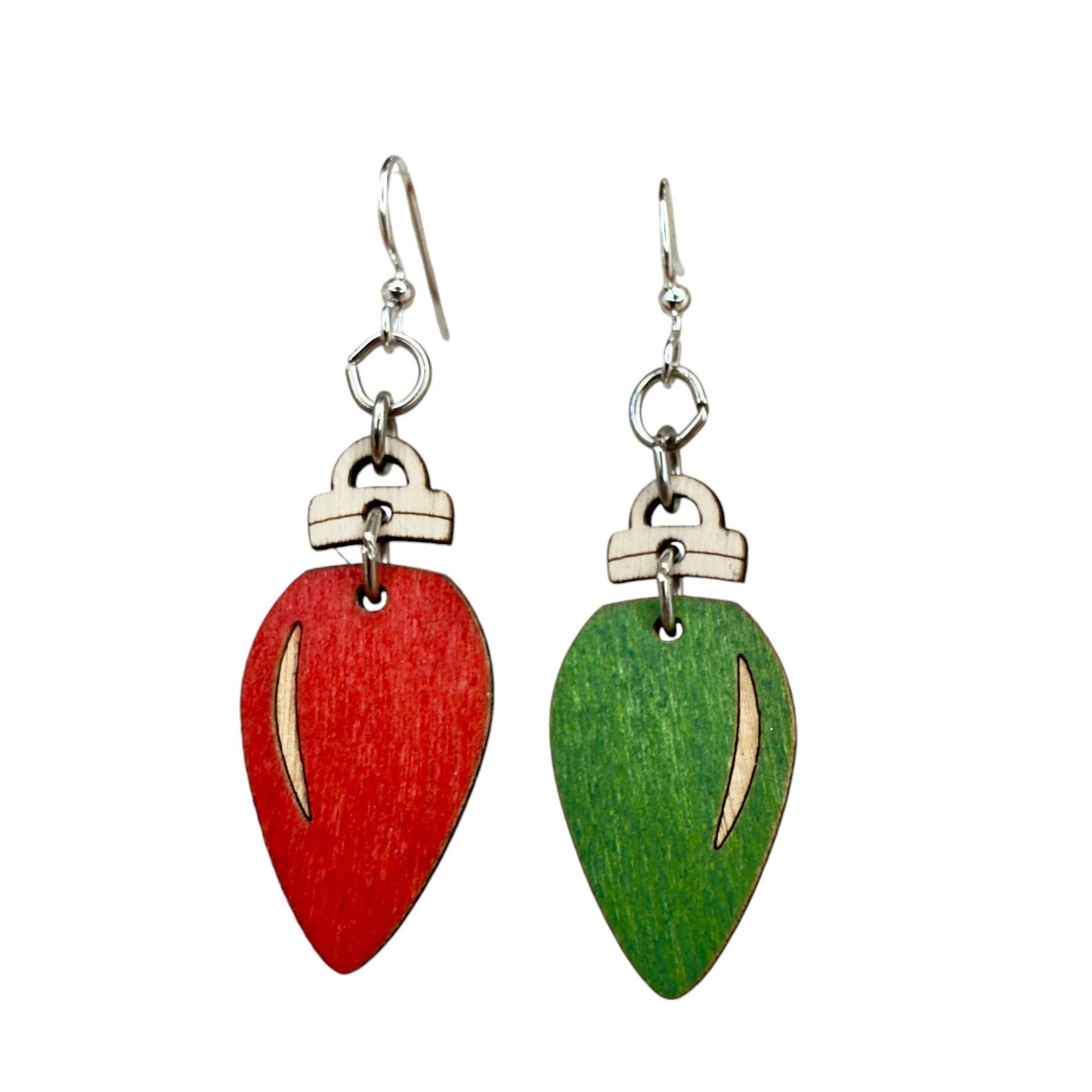 Green Tree Jewelry - Christmas Light Bulb Earrings #1832