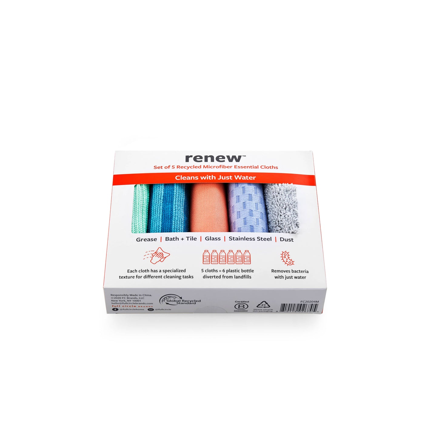 Full Circle Home - Renew Recycled Essential Microfiber Cloths (set of 5)