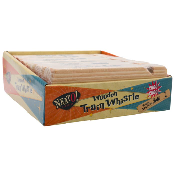 Toysmith - Neato! 7.5" Classic Wooden Train Whistle- Retro Classic
