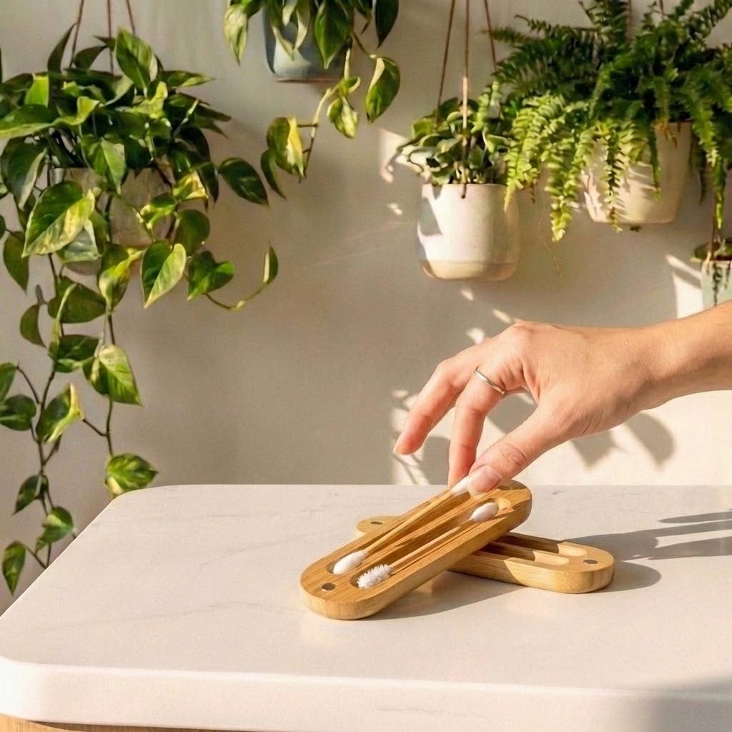 Reusable Bamboo Ear Buds in Case | Earth Day Bestseller