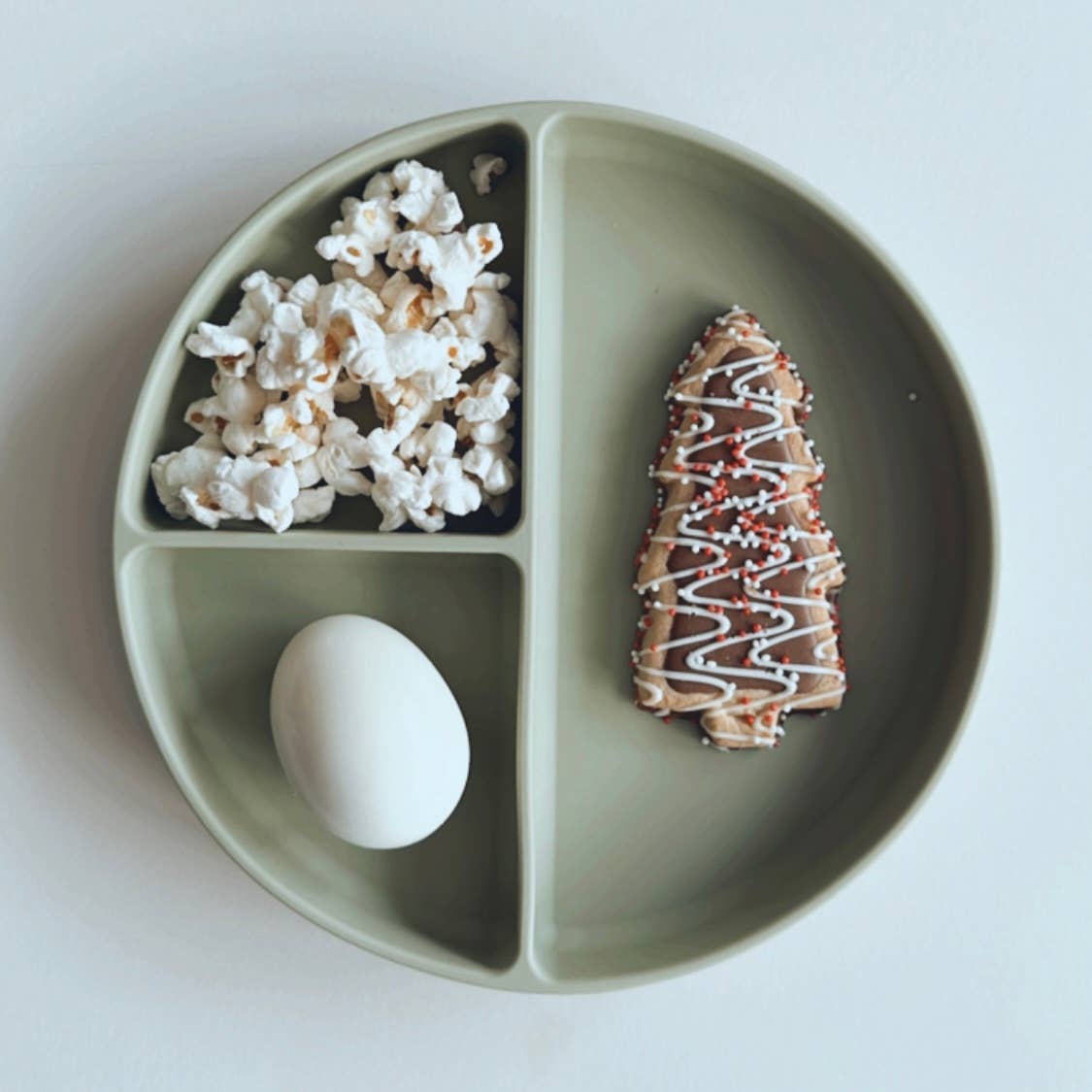 Ali+Oli - Baby Plate with Suction and  Divided Portions (Sage)