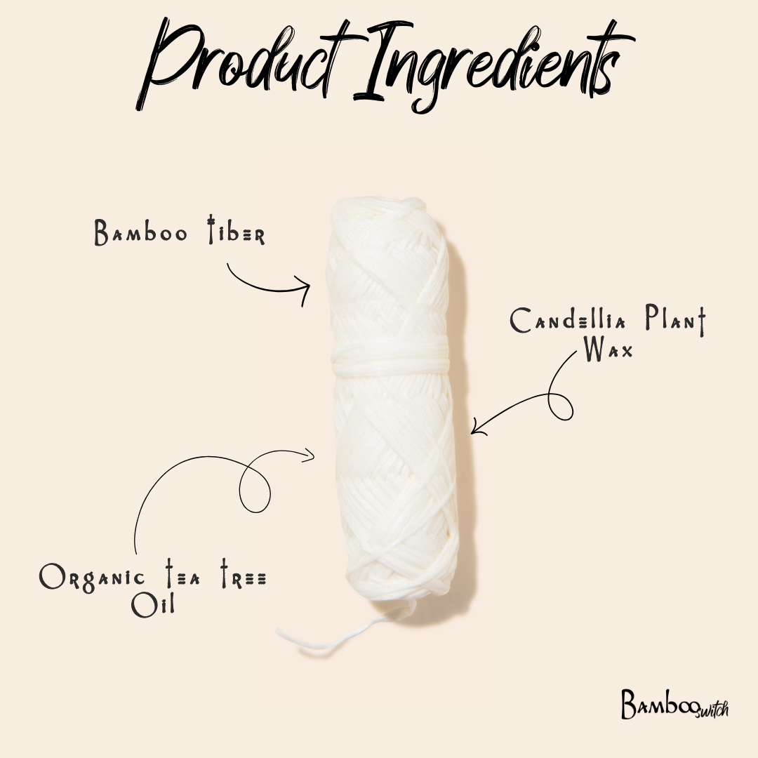 Natural White Bamboo Floss | Vegan, Organic, and Compostable