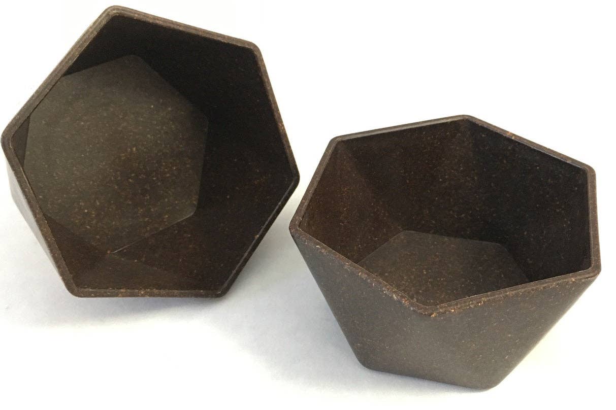 Loopy Products - Sustainable 6 Oz Hex Reusable Snack Bowl Ombre Color Assort.