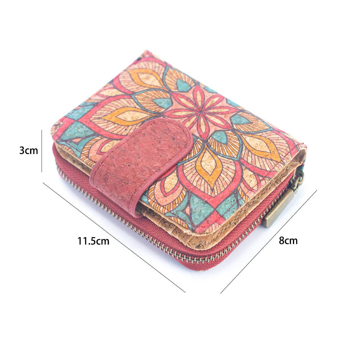 Meninas Bonitas Cork - Natural Cork Printed Women's Short Card Wallet BAG-2238
