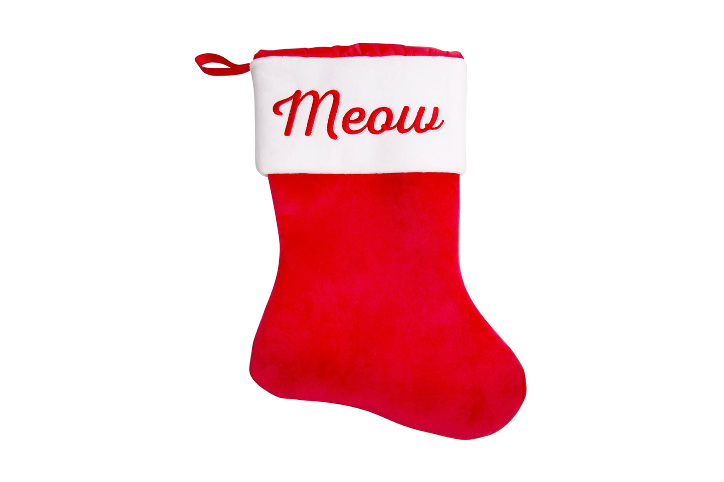 Pearhead - Meow Cat Christmas Stocking, Holiday Pet Owner Gift