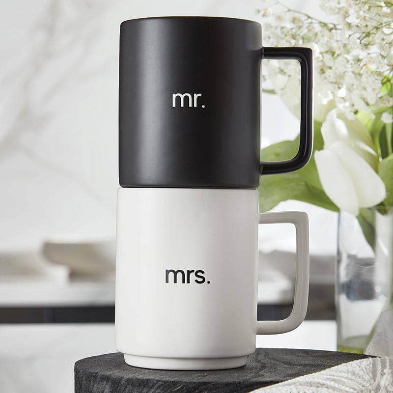 Santa Barbara Design Studio by Creative Brands - Matte Stackable Mug Set - Mr. & Mrs.