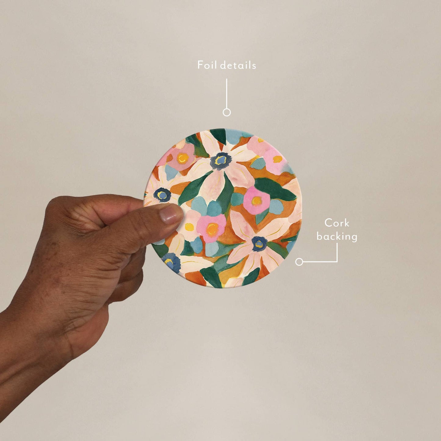 Pinwheel Floral Seedlings Coaster