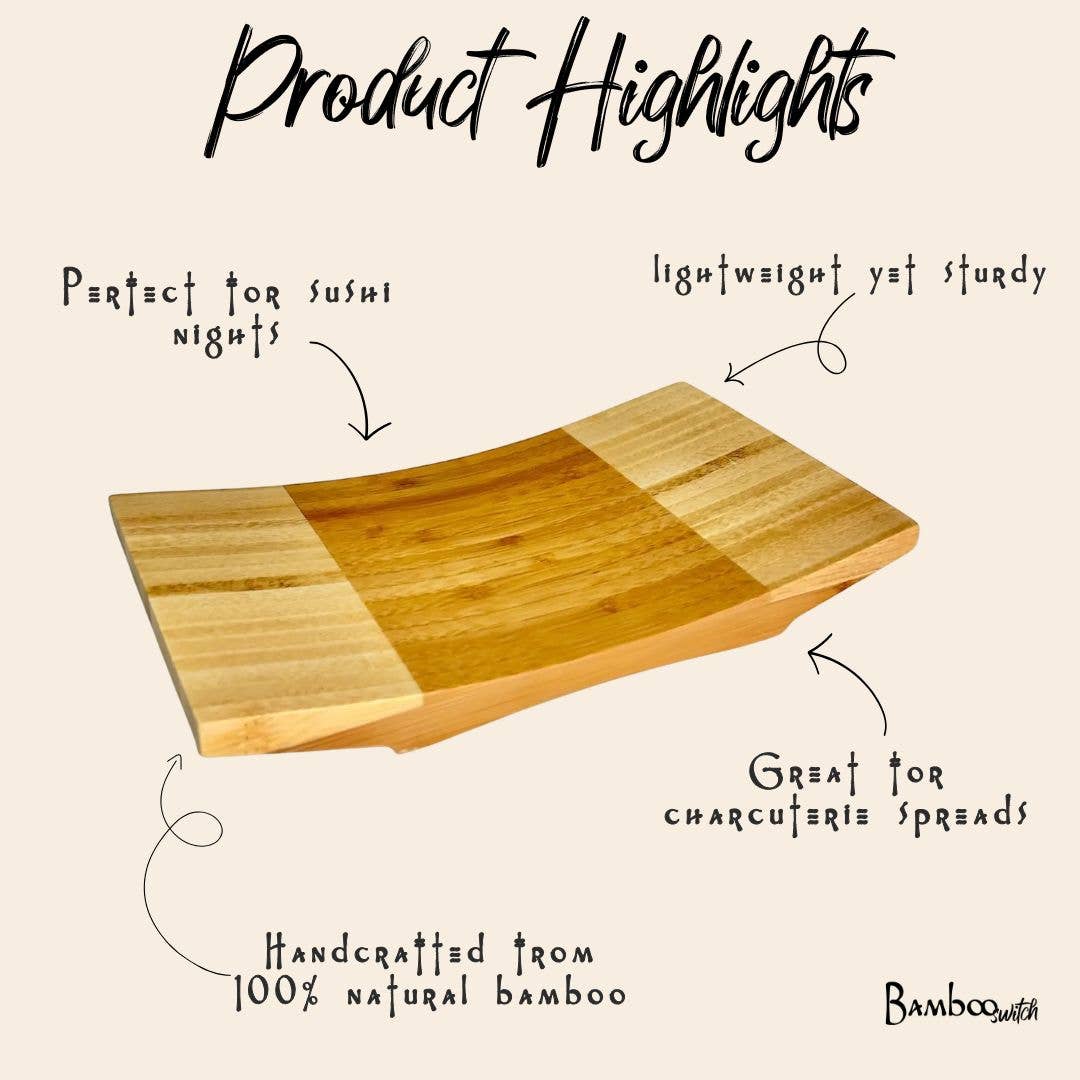 Sashimi Sushi Bamboo Serving Plate | Dining Tray