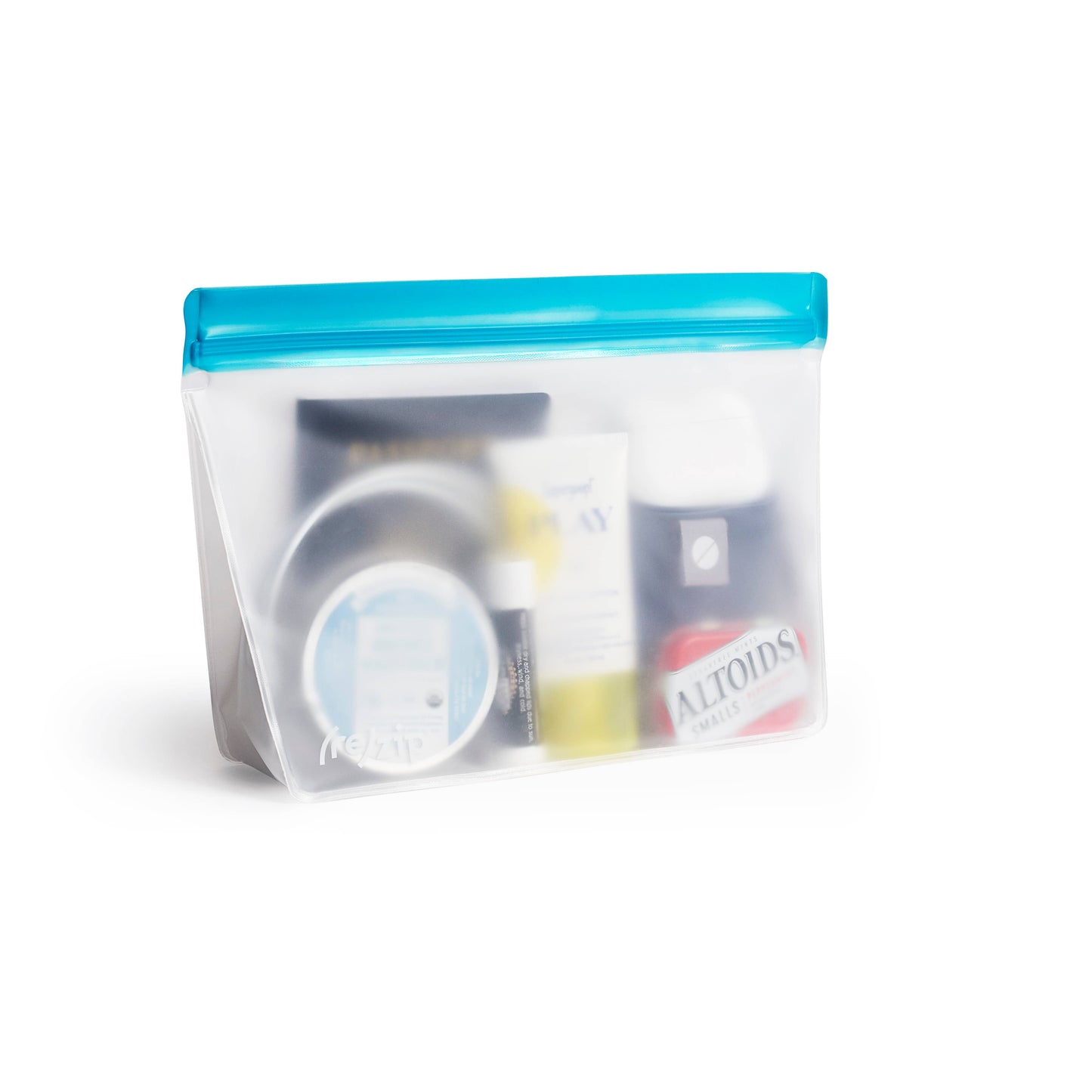 Reusable Stand-Up Storage Bag - Aqua - Quart
