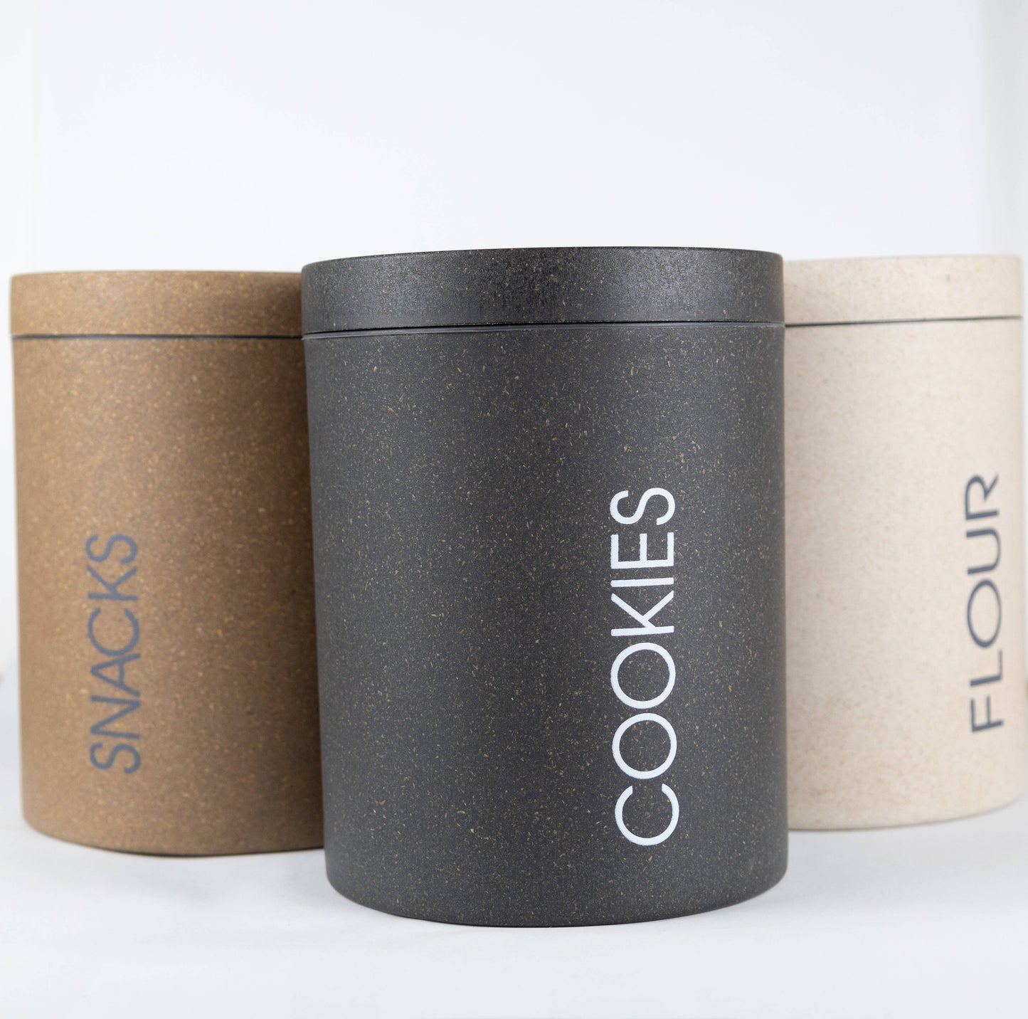 Loopy Products - Sustainable Large Bamboo Cookie Canister Carbon Color 77 Oz.