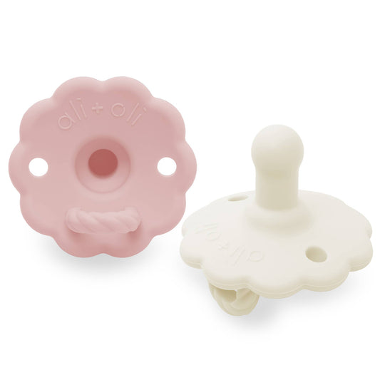Ali+Oli - Pacifier Set Flower (White & Pink)