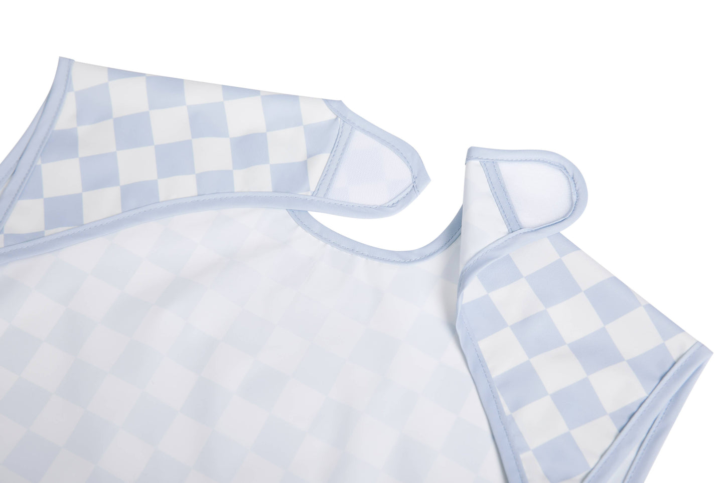 Ali+Oli - Smock Bib for Baby & Toddler Short Sleeve (Blue Checkers)