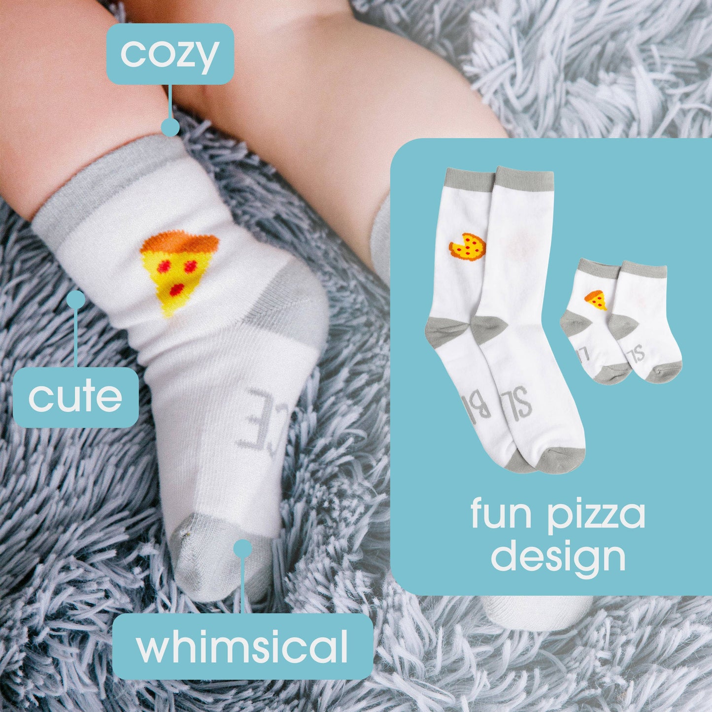 Pearhead - Daddy & Me Matching Pizza Sock Set, Father's Day Gift