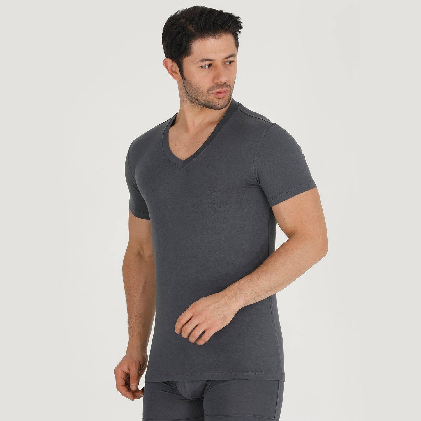 Bambooven - Bambooven Men’s V-Neck T-Shirt – Premium Bamboo, Super Soft, Breathable, Classic V-Neck, Modern Fitted T-Shirt, Men’s Undershirt - Mixed Color(3 Pack)