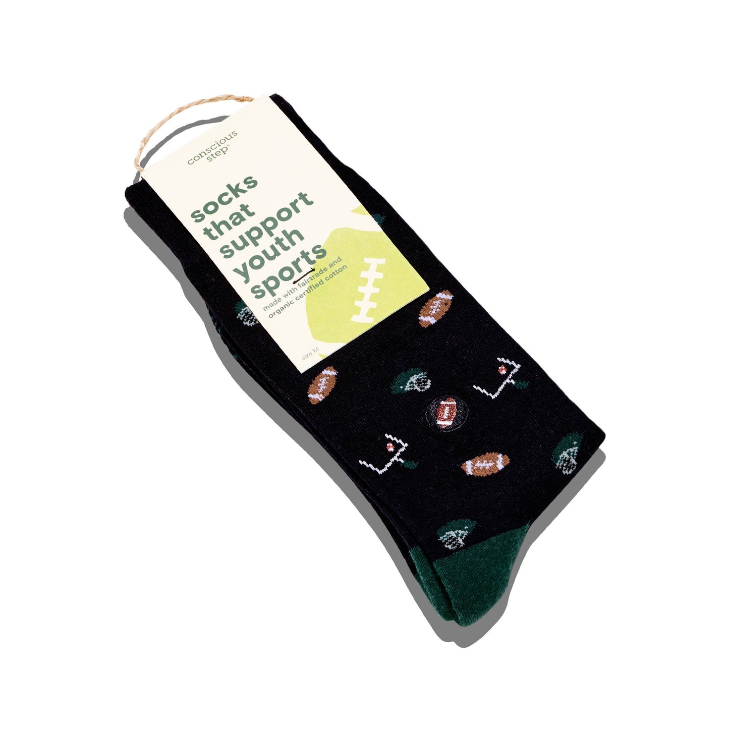 Conscious Step - Socks that Support Youth Sports | Black Footballs