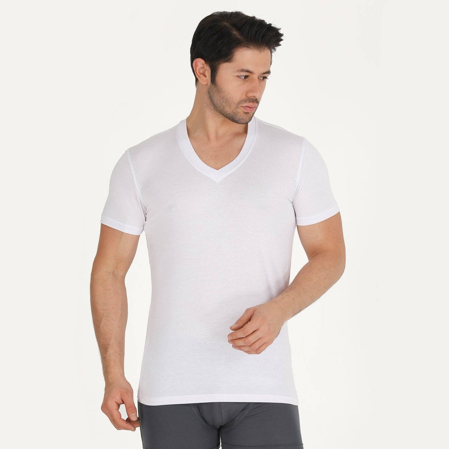 Bambooven - Bambooven Men’s V-Neck T-Shirt – Premium Bamboo, Super Soft, Breathable, Classic V-Neck, Modern Fitted T-Shirt, Men’s Undershirt - Mixed Color(3 Pack)