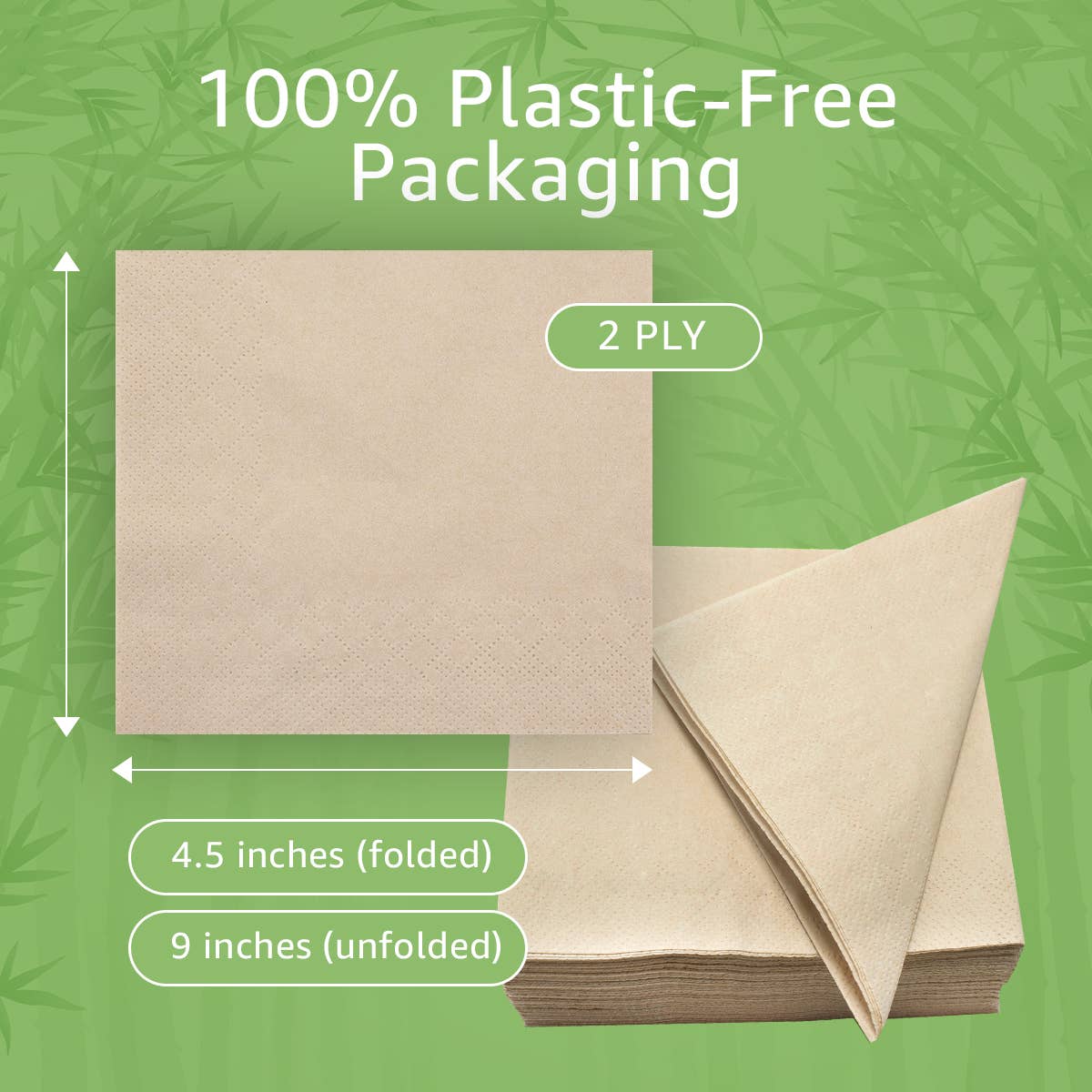 Ibambo Bamboo Cocktail Napkins - 50 Pack - 2 Ply