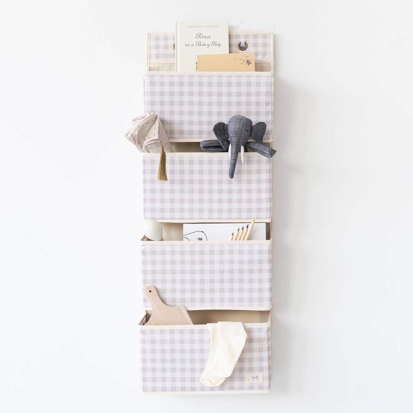 3 Sprouts - Recycled Fabric Over the Door Organizer for Nursery