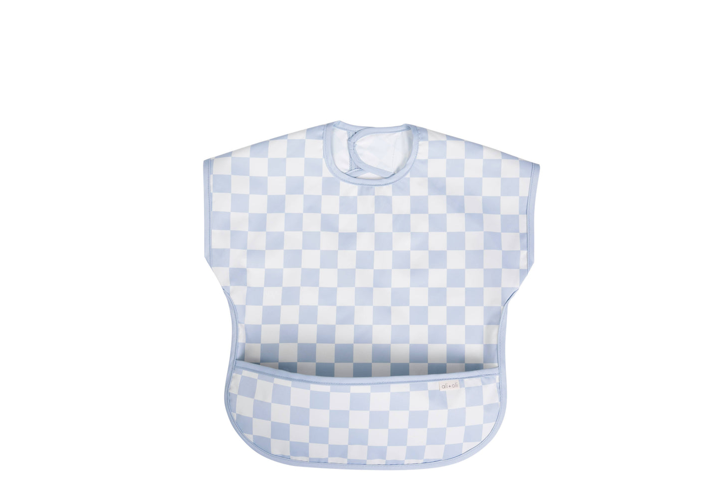 Ali+Oli - Smock Bib for Baby & Toddler Short Sleeve (Blue Checkers)