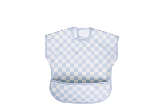 Ali+Oli - Smock Bib for Baby & Toddler Short Sleeve (Blue Checkers)