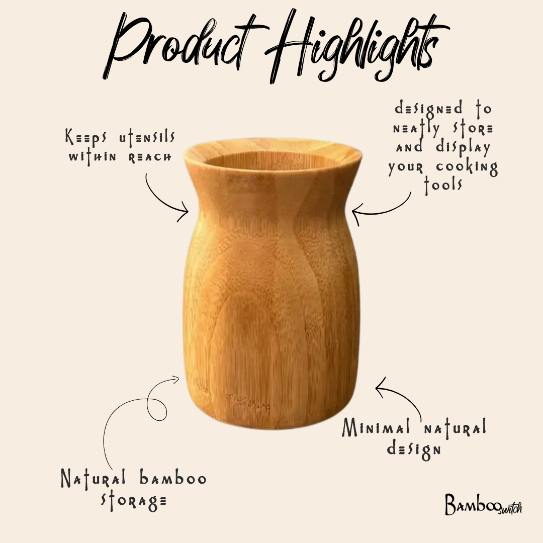 Bamboo Kitchen Utensils Holder | Earth Day Bestseller