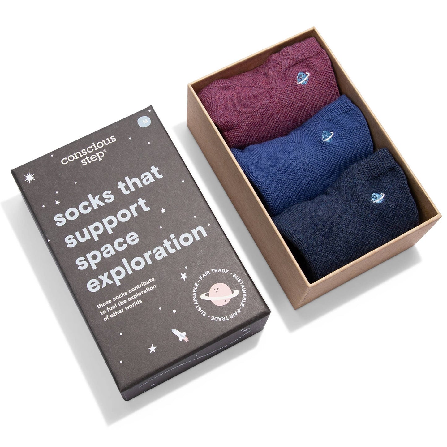 Conscious Step - Ankle Socks that Support Space Exploration | Boxed Set