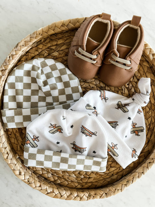 Boho + Babe - Bamboo Baby Hat - Vintage Airplanes