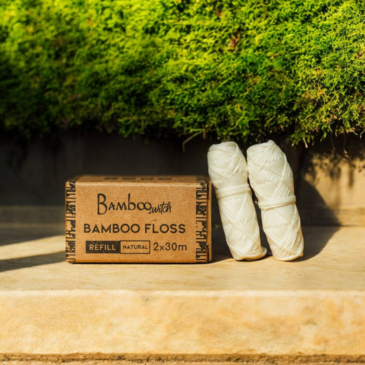 Natural White Bamboo Floss Refill 2 Pack | Earth Day Best