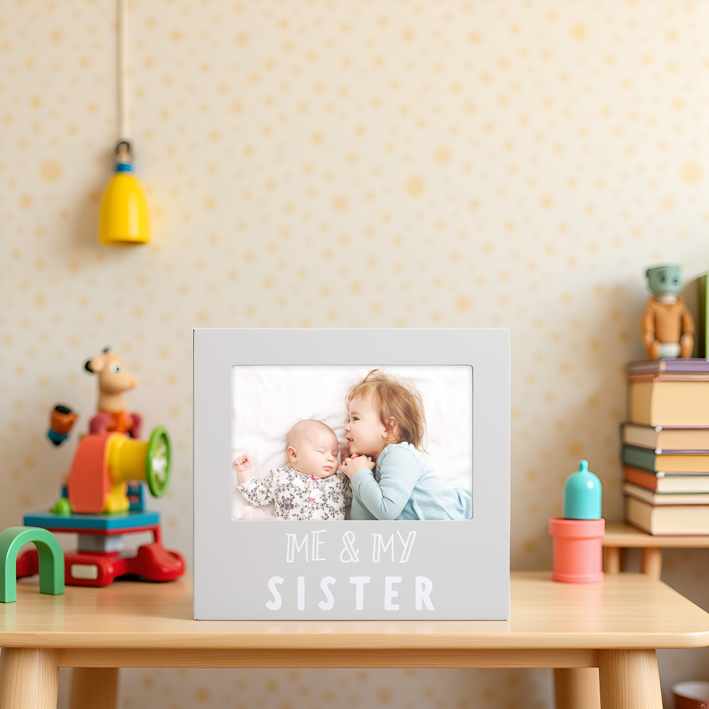 Pearhead - Me and My Sister Sentiment Picture Frame, Gray