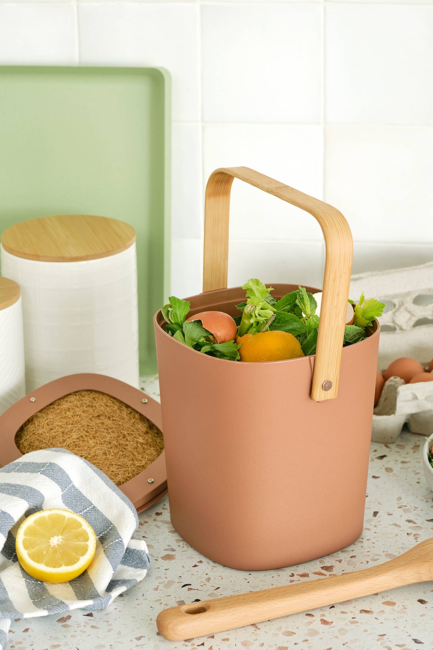 Bamboozle - Compost Bin - Bamboozle - 1 Gal Cap. - Dishwasher Safe