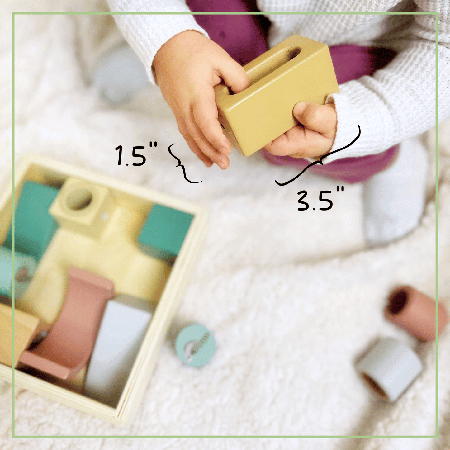 Wooden Sensory Activity Blocks - Stacking & Sorting Toy 12m+