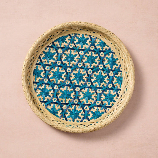 Ten Thousand Villages - Phu An Bamboo Basket with Blue - 10.5