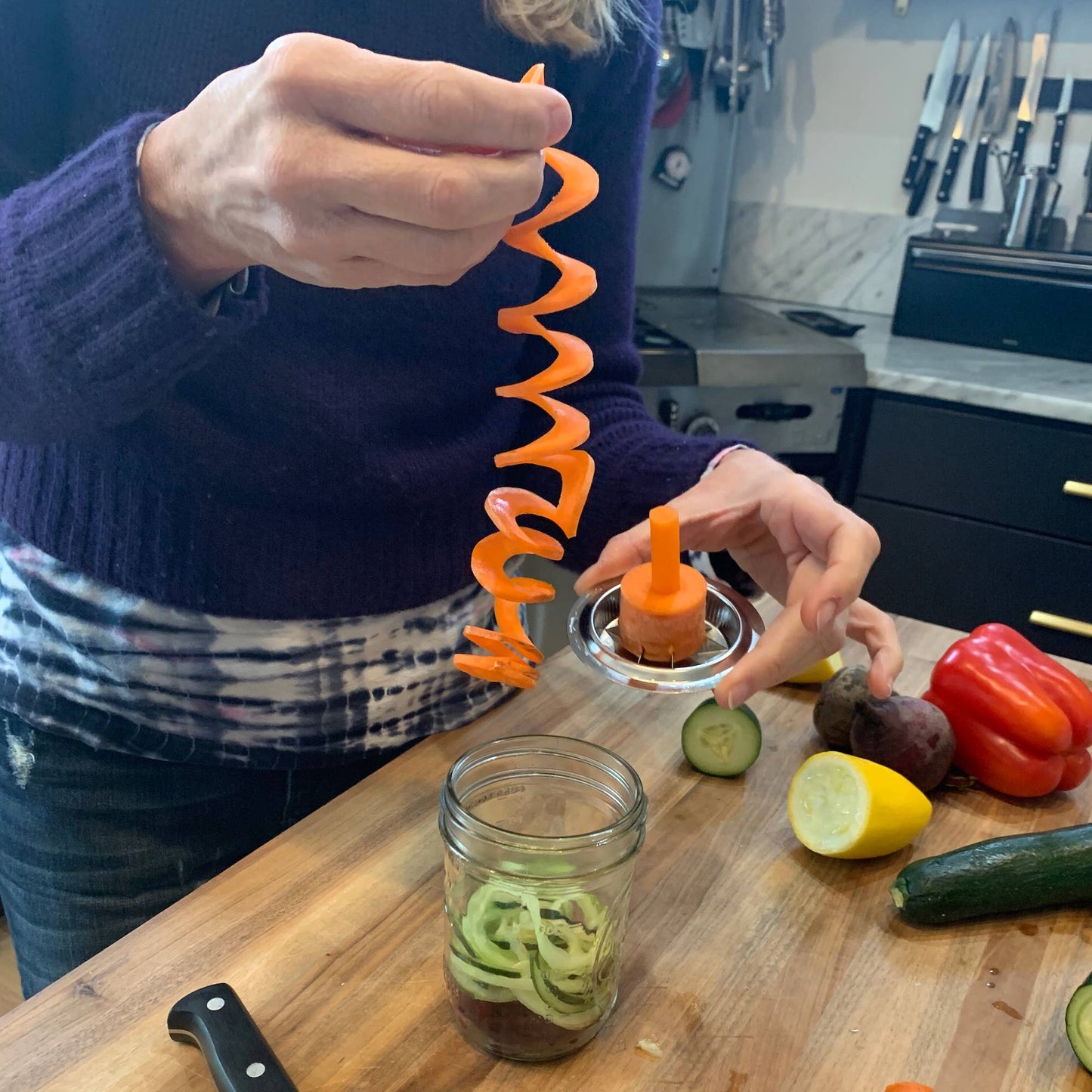 Fox Run Brands - Jarware 3 in 1 Spiralizer for Wide Mouth Mason Jar