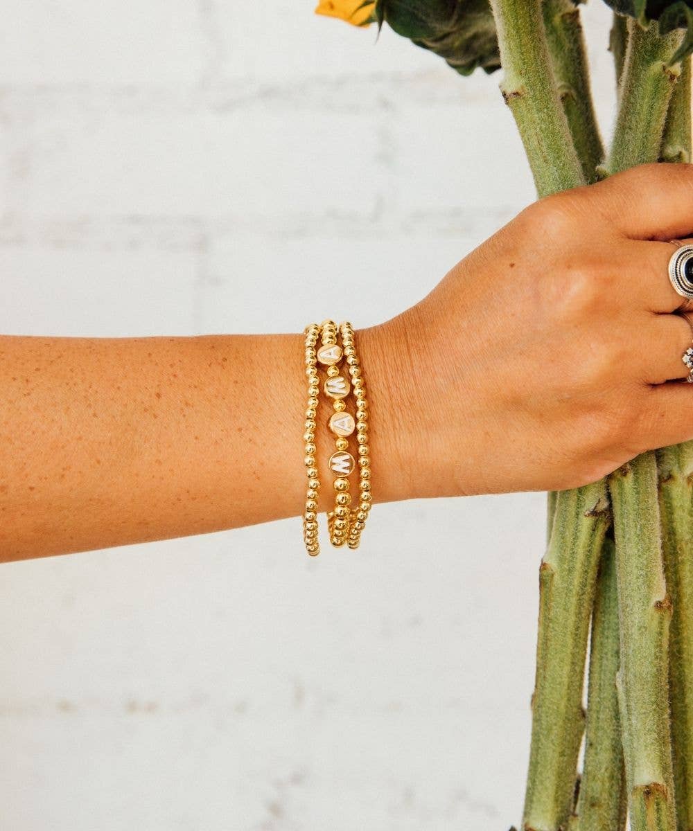 Sunflower Motherhood - Mama Bracelet Set | 18K Gold Plated Set of 3 for Mom