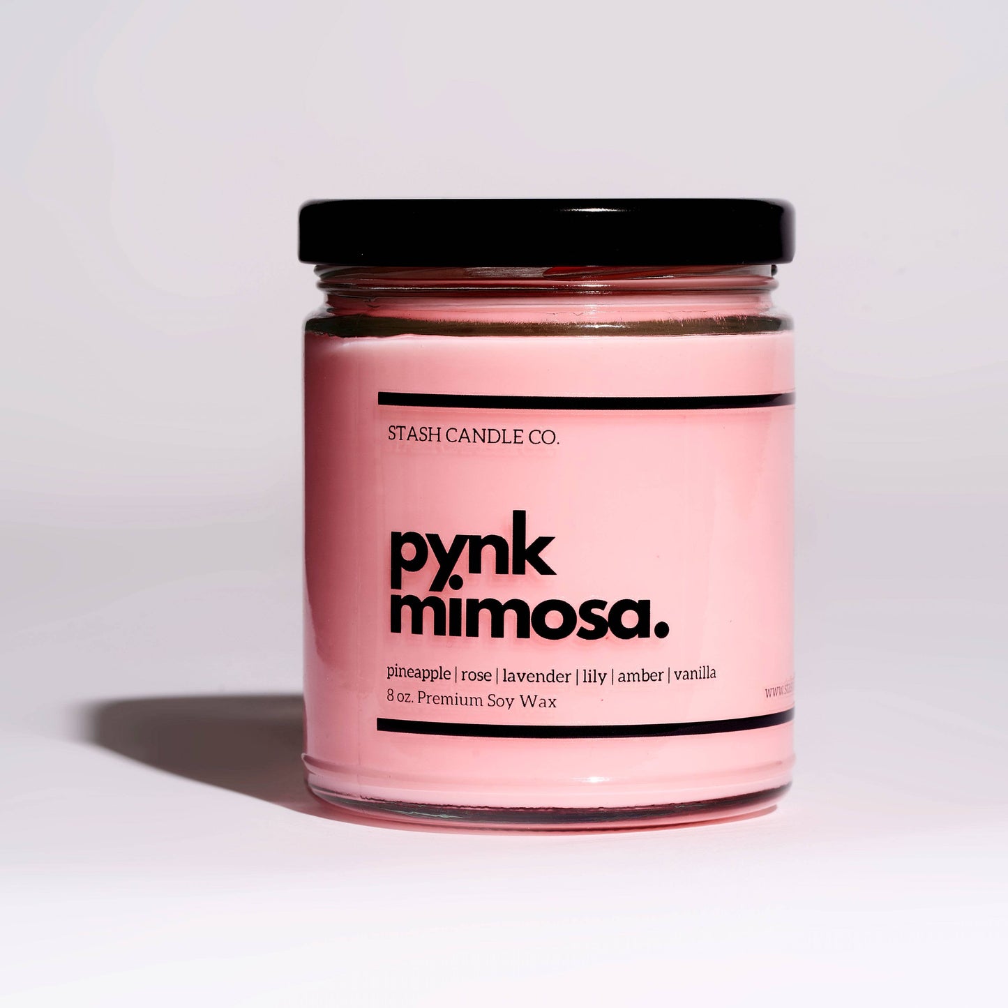 Stash Candle Co. - Pynk Mimosa Candle, 8oz Rose Lavender Lily Pineapple Vanilla