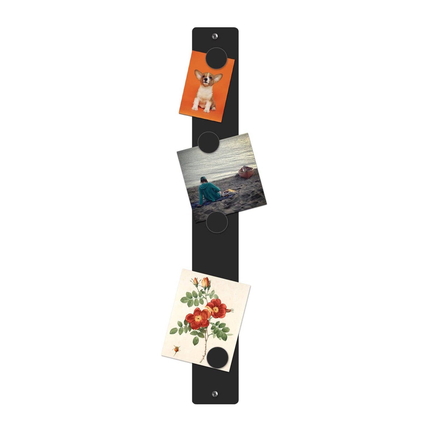 Large magnetic strip bulletin board